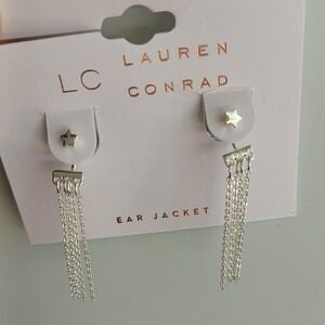 LC LAUREN CONRAD STAR CHAIN DANGLE EARRINGS